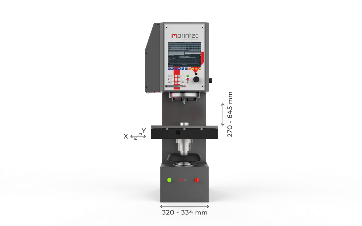 i3D BVR – Frontalansicht mit abgesenktem XY-Kreuztisch