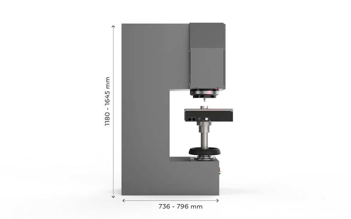 i3D BVR – Seitenansicht mit angehobenem Messkopf